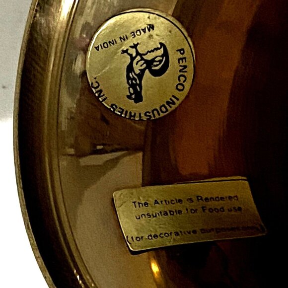 Vintage Penco Floral Painted Brass Bell Home Decor Flowers Made in India - Picture 8 of 8